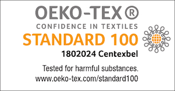 Certificado Oeko-Tex 100. Este certificado nos asegura que los tejidos han pasado controles de calidad y no tienen componentes nocivos para nuestra piel.