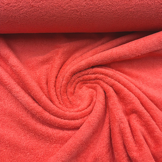 Toalla rizo de algodón color coral
