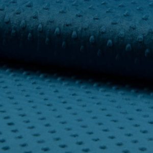 Minky petrol para confecciones de invierno con moteado en relieve