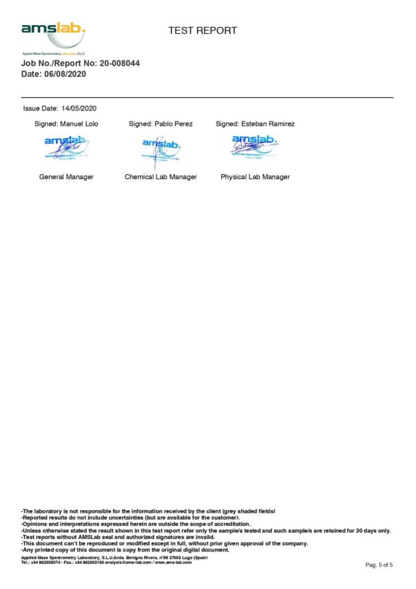 Certificado homologación UNE-0065 tela hidrofugada protección contra el COVID19 algodón orgánico