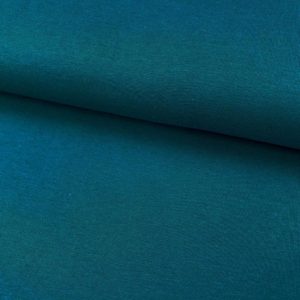 Tela de bambú con algodón tipo punto de camiseta lisa color petrol