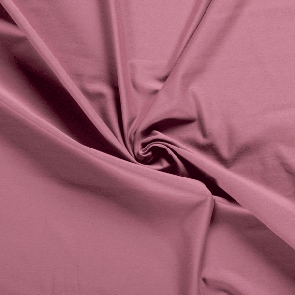 Punto de algodón orgánico o tela de punto de camiseta tipo jersey color old rose