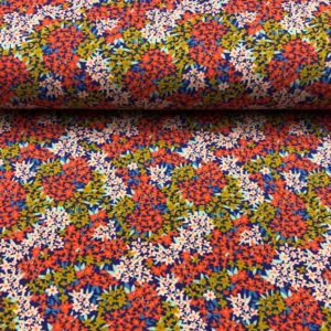 Sudadera de entretiempo suave certificado gots de flores en tonos teja