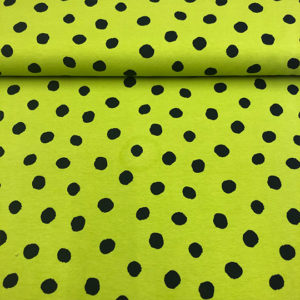 Sudadera de verano tipo French Terry certificado gots con puntos dots en fondo color verde