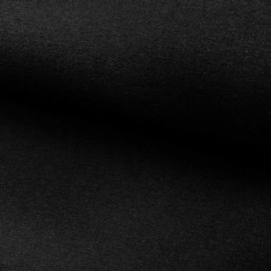 Tela de bambú con algodón tipo punto de camiseta lisa color negro