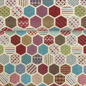 Tela de tapicería gobelino estampado panal de abeja