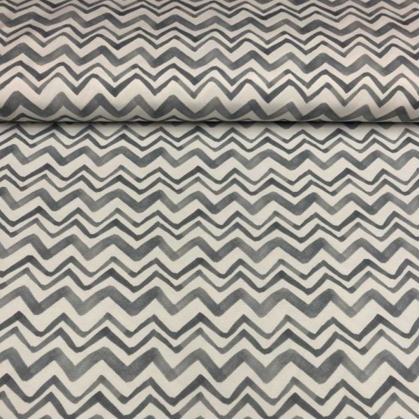 Mantelería antimanchas de poliéster estampado de zigzag