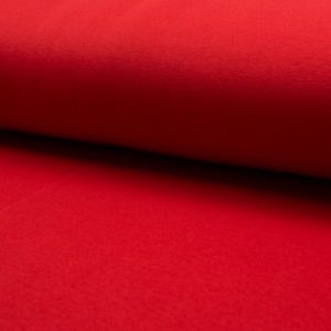 Tela de punto de sudadera de invierno de algodón liso en color rojo