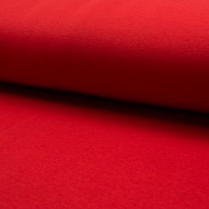 Tela de punto de sudadera de invierno de algodón liso en color rojo