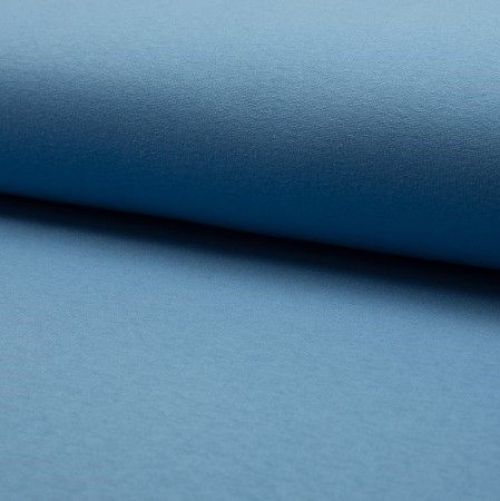 Tela de punto de sudadera de invierno de algodón liso en color dusty blue