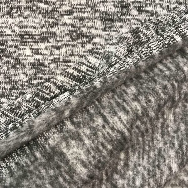 Tela de sudadera de invierno poliéster jaspeado gris
