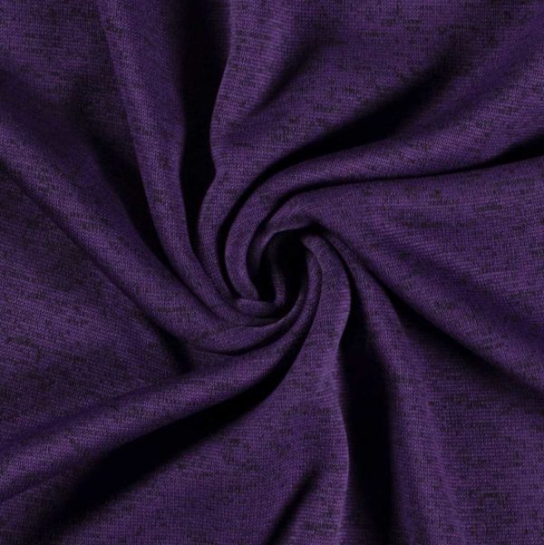 Tela de sudadera de invierno poliéster jaspeado morado