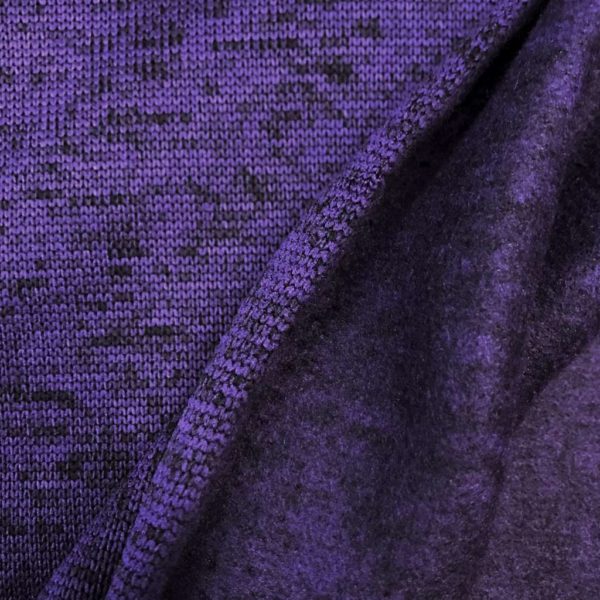 Tela de sudadera de invierno poliéster jaspeado morado