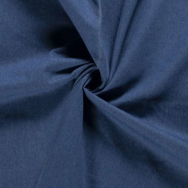 Tela de tejano de algodón en color azul