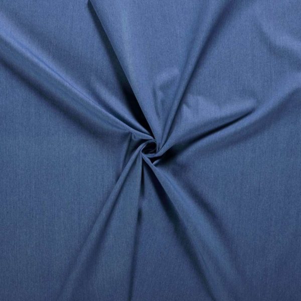 Tela de tejano de algodón y poliéster en color azul