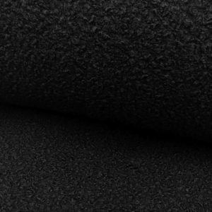 Tela de abrigo de bucle (baguilla) corta ideal para confecciones de invierno en color negro
