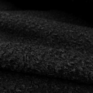 Tela de abrigo de bucle (baguilla) corta ideal para confecciones de invierno en color negro