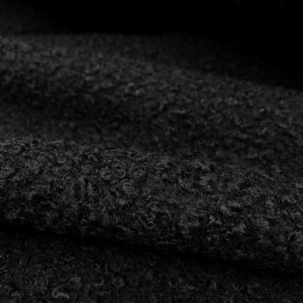 Tela de abrigo de bucle (baguilla) corta ideal para confecciones de invierno en color negro