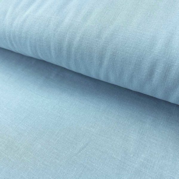 Algodón popelín liso de algodón ORGÁNICO para creatividades de patchwork color azul cielo