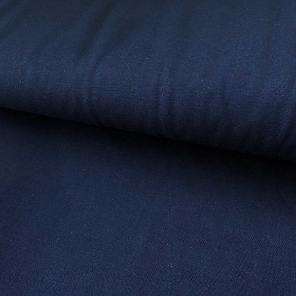 Algodón popelín liso de algodón ORGÁNICO para creatividades de patchwork color azul navy