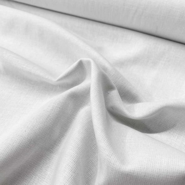 Algodón popelín liso de algodón ORGÁNICO para creatividades de patchwork color blanco