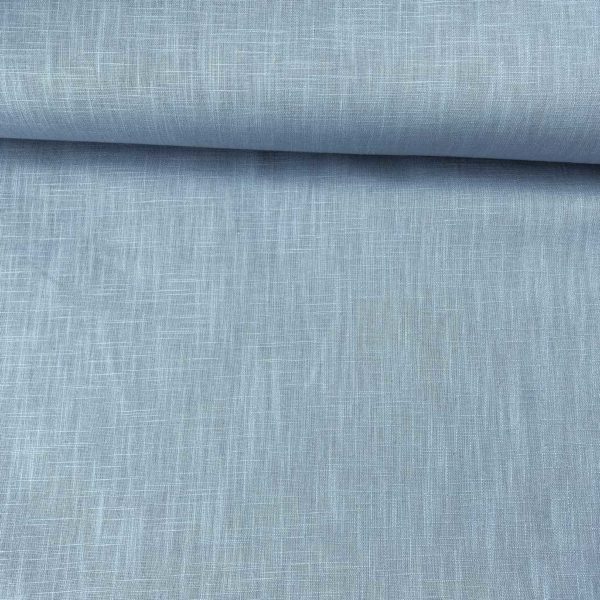 Lino natural, tela de hilo fresca color dusty blue