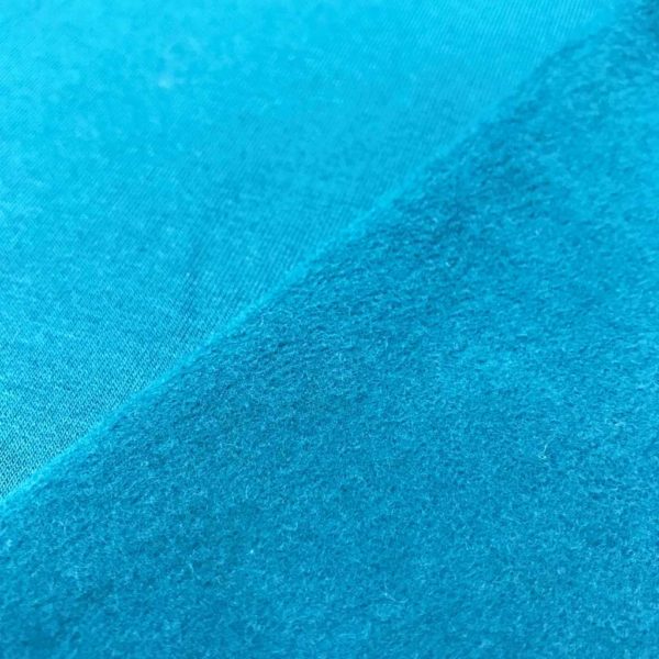 Punto de sudadera de entretiempo tipo french terry suave lisa azul