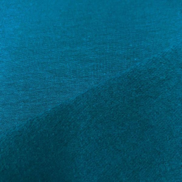 Punto de sudadera de entretiempo tipo french terry suave lisa petrol