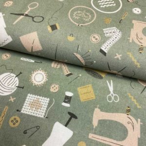 Algodón popelín de algodón 100% para creatividades de patchwork con estampado set de costura fondo verde