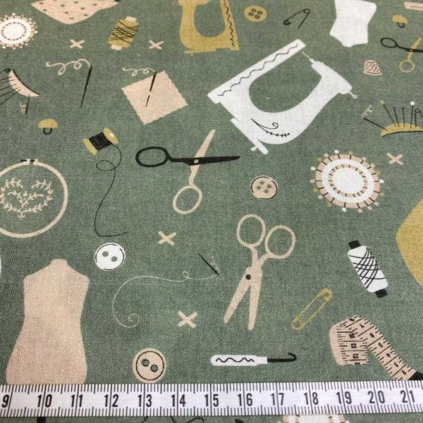 Algodón popelín de algodón 100% para creatividades de patchwork con estampado set de costura fondo verde
