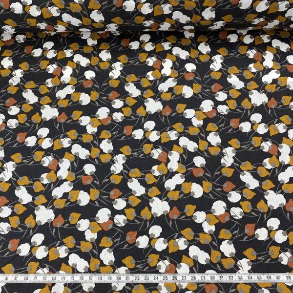 Algodón popelín de algodón 100% para creatividades de patchwork con estampado con estampado con flores de árboles algodoneros