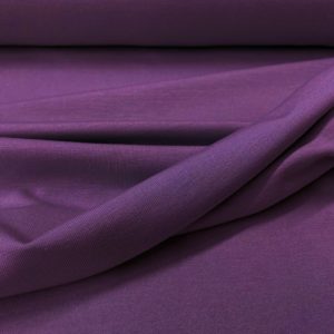 Tela de bambú con algodón tipo punto de camiseta lisa color violeta