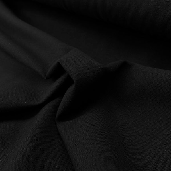 Algodón popelín liso de algodón ORGÁNICO para creatividades de patchwork color negro