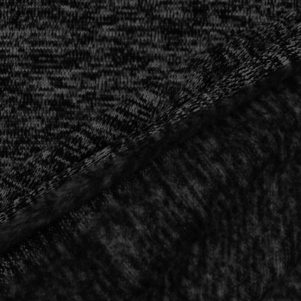 Tela de sudadera de invierno poliéster jaspeado gris oscuro
