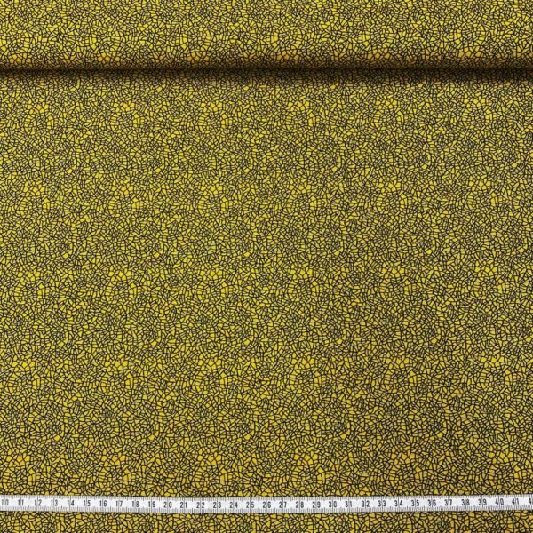 Algodón popelín de algodón 100% para creatividades de patchwork con estampado de ala de insecto amarillo
