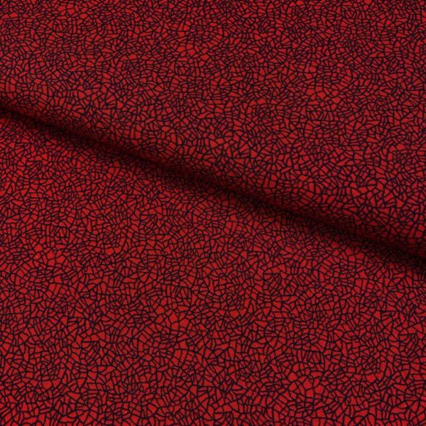 Algodón popelín de algodón 100% para creatividades de patchwork con estampado de ala de insecto rojo