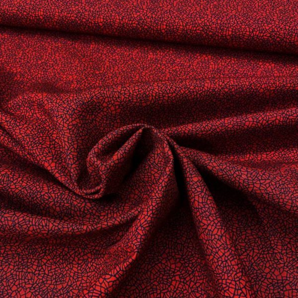 Algodón popelín de algodón 100% para creatividades de patchwork con estampado de ala de insecto rojo