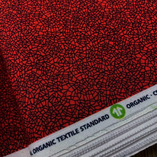 Algodón popelín de algodón 100% para creatividades de patchwork con estampado de ala de insecto rojo