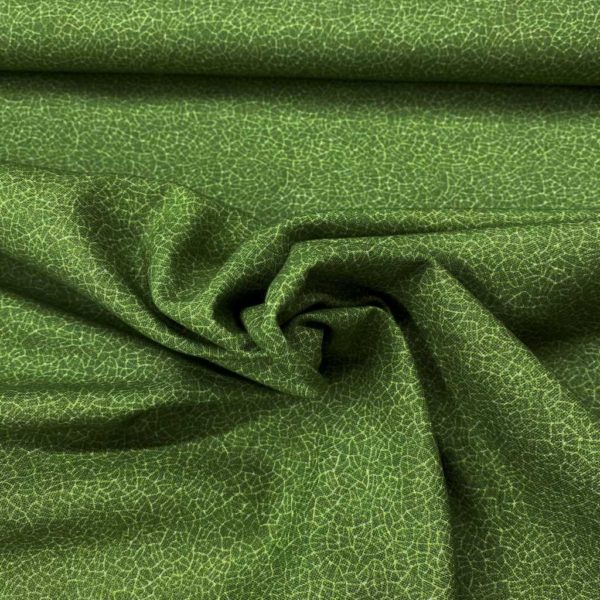 Algodón popelín de algodón 100% para creatividades de patchwork con estampado de ala de insecto verde