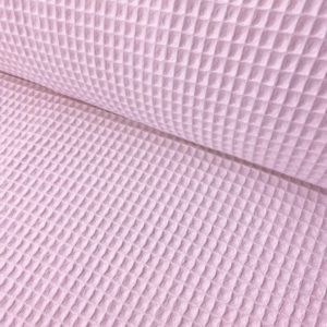 Tela waffle o tela gofre color rosa claro