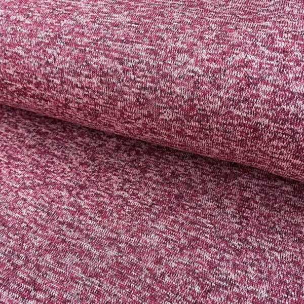 Tela de sudadera de invierno poliéster jaspeado rosa