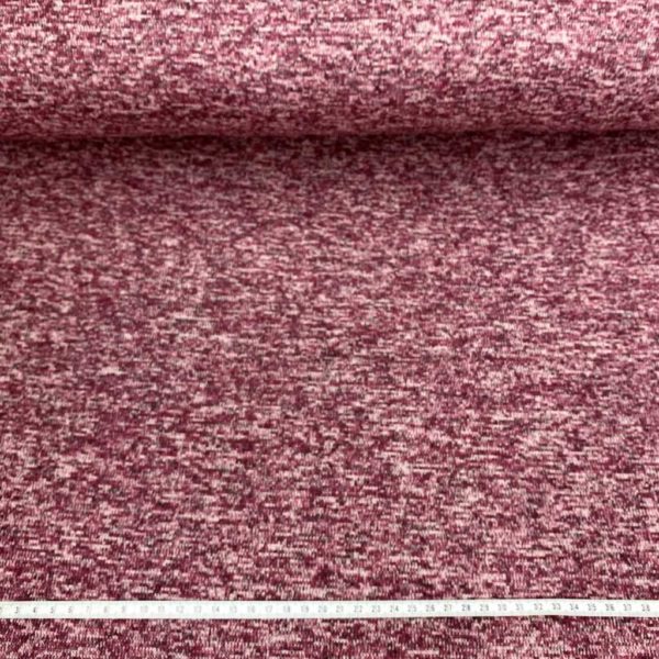 Tela de sudadera de invierno poliéster jaspeado rosa