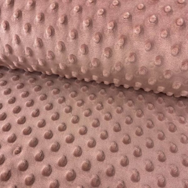 Minky old rose para confecciones de invierno con moteado en relieve
