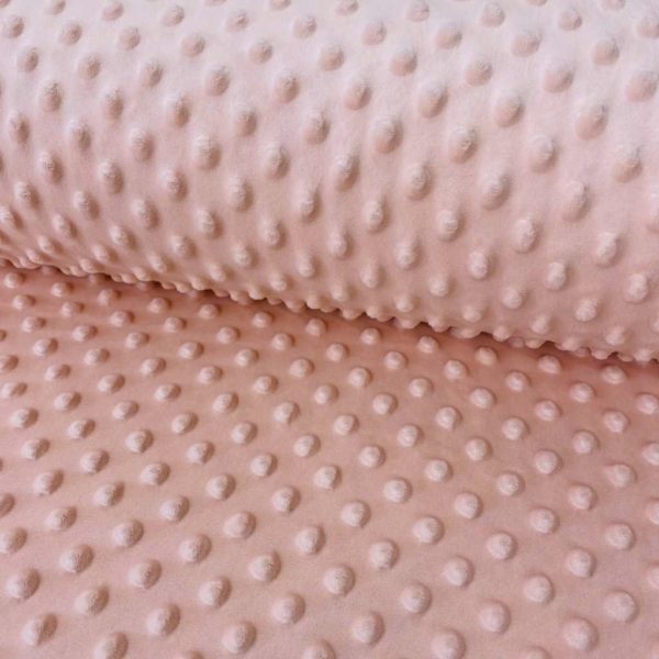 Minky rosa palo para confecciones de invierno con moteado en relieve