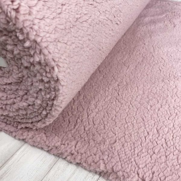 Tela de peluche, tela de borreguillo o tela de borrego color rosa