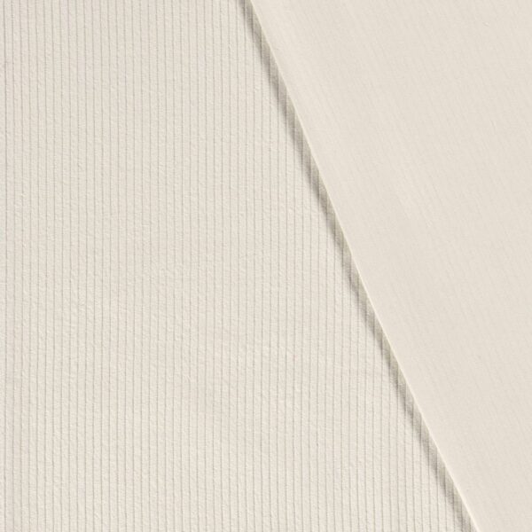 Pana 100% algodón de color blanco roto. Tejido de invierno con canalé ancho.