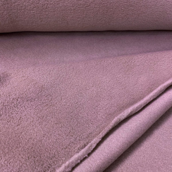 Tela de forro polar de algodón, en color rosa antiguo