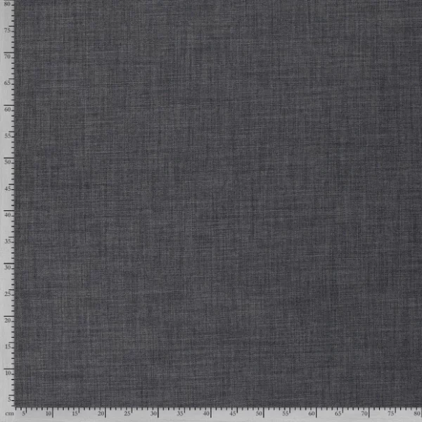 Loneta de poliéster aspecto lino color gris oscuro. Tejido muy versátil para confecciones del hogar.