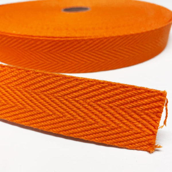 Cinta de algodón 100% de 3 cm xde ancho con dibujo de espiga color naranja