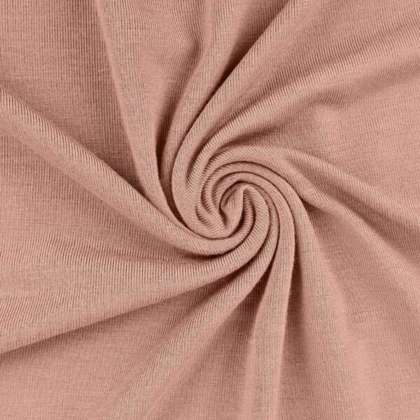 Tela de vestir de viscosa elástica. Cómoda, fina y fresca. Ideal para confecciones de primavera verano. Color rosa palo